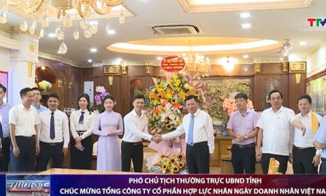 Phó Chủ tịch thường trực UBND Tỉnh chúc mừng Tổng công ty Cổ phần Hợp Lực nhân ngày Doanh nhân Việt Nam